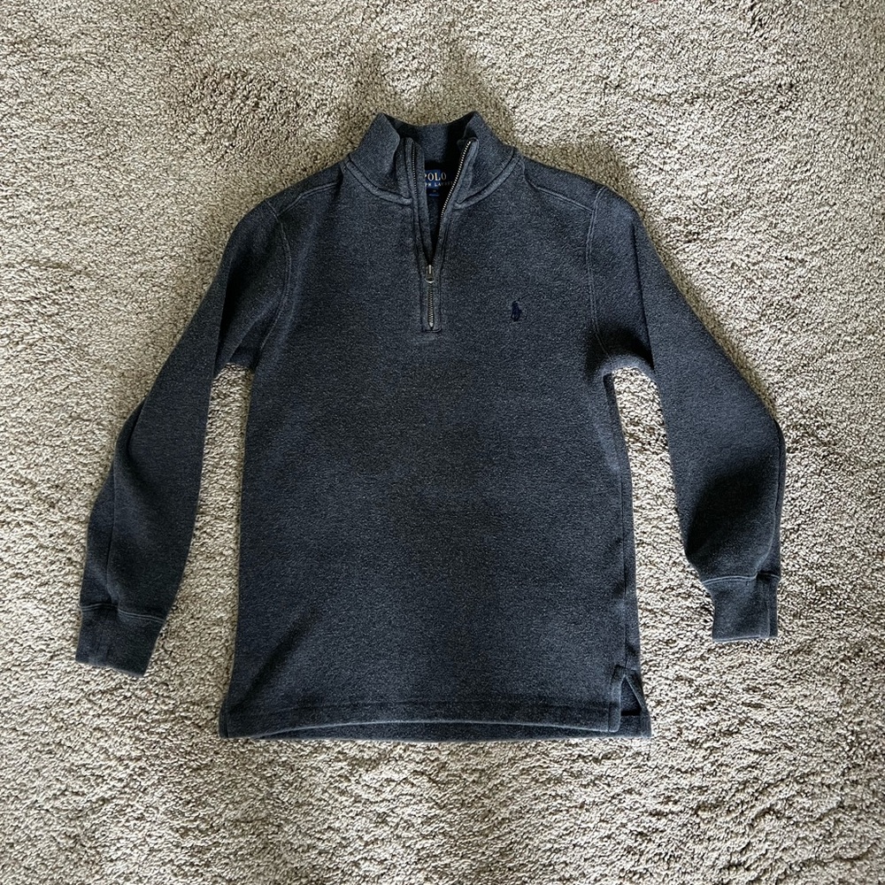 Polo by Ralph Lauren Gray Quarter-Zip Sweatshirt, Boy’s M (10-12)